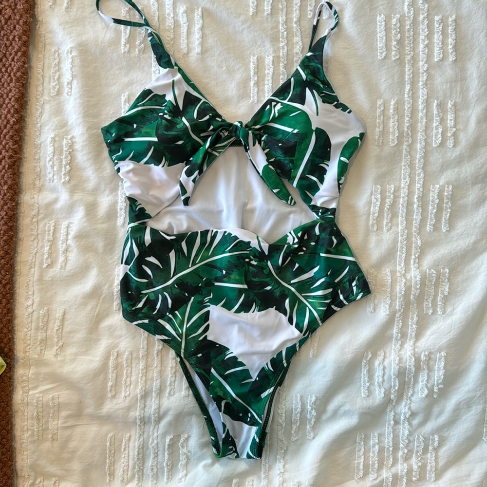 Women’s one piece palm cutout bathing suit